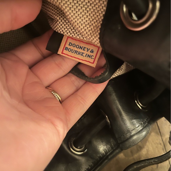 Vintage Dooney& Bourke black pebbled leather bucket drawstring bag - Picture 13 of 16